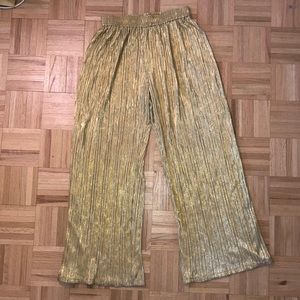 Shiny gold high waisted pants